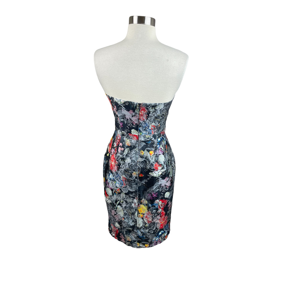 Zimmermann 1 Black Floral Peacock Strapless Layered Peplum Dress - Picture 2 of 3